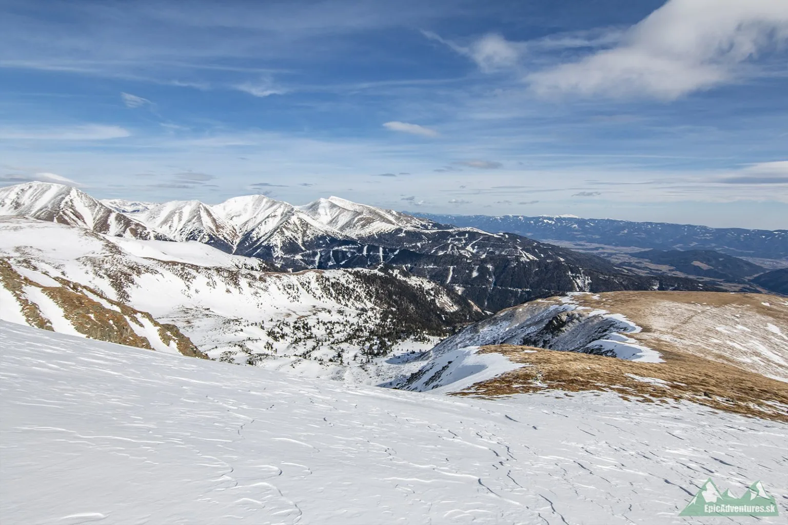 Výhľad naspäť na výstupovú trasu 